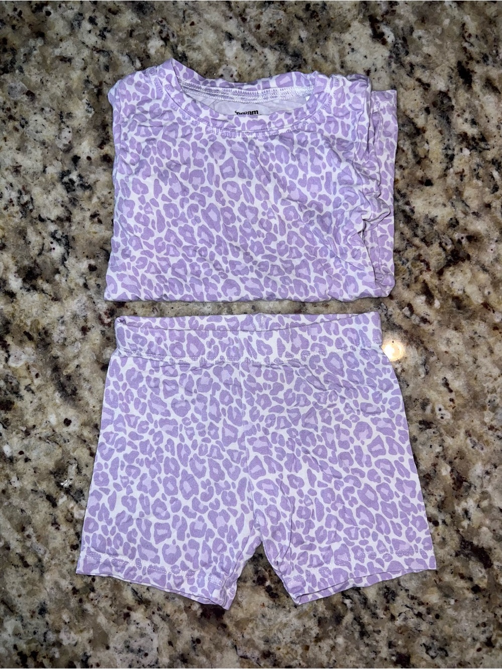 Dream Big Little Co Purple Leopard Short Set